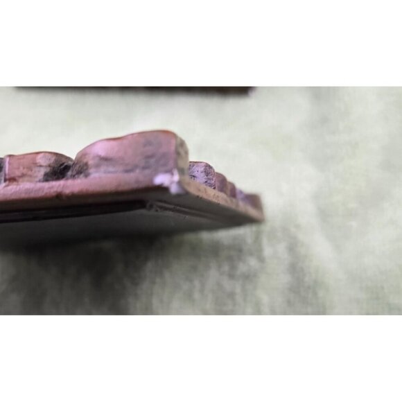 Jewelry Trinket Box With Floral Design Brown Finish 4 x 4 - Picture 6 of 8